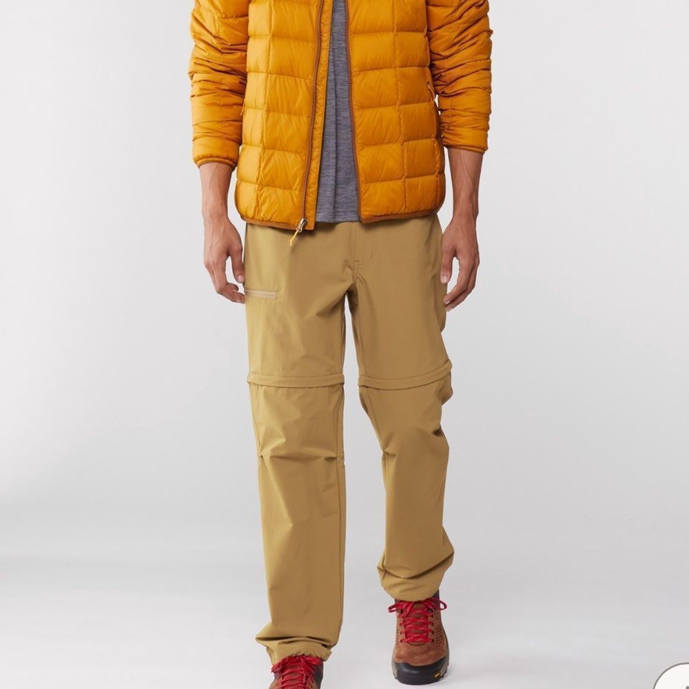 REI Men's Co-Op Sahara Guide Convertible Pants XL x 32L Brown Hiking Outdoor EUC